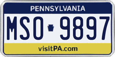 PA license plate MSO9897