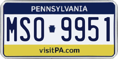 PA license plate MSO9951