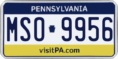 PA license plate MSO9956