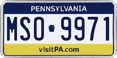 PA license plate MSO9971