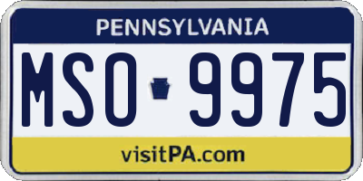 PA license plate MSO9975