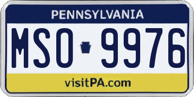 PA license plate MSO9976
