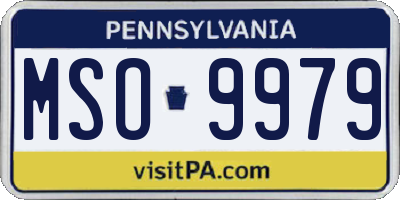 PA license plate MSO9979