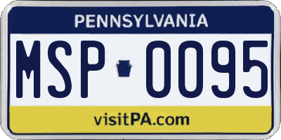 PA license plate MSP0095