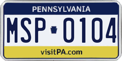 PA license plate MSP0104