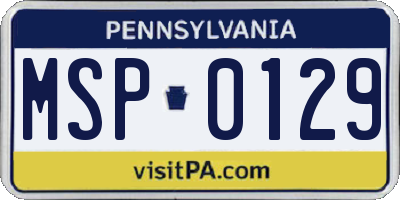 PA license plate MSP0129