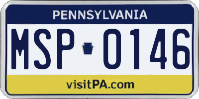 PA license plate MSP0146