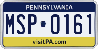PA license plate MSP0161