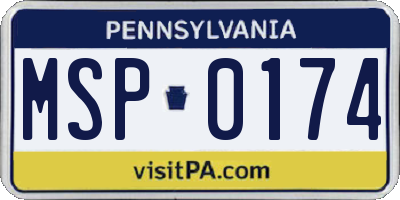 PA license plate MSP0174