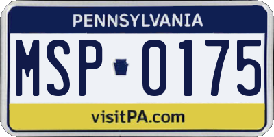 PA license plate MSP0175