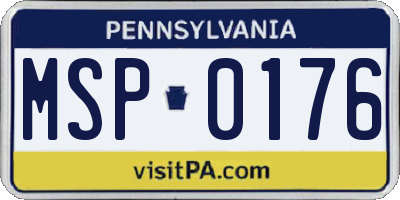 PA license plate MSP0176