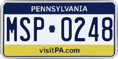 PA license plate MSP0248