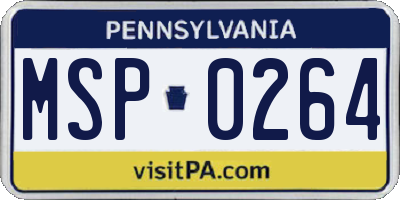 PA license plate MSP0264