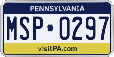 PA license plate MSP0297