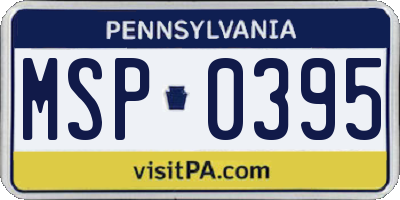 PA license plate MSP0395