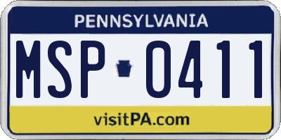 PA license plate MSP0411