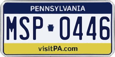 PA license plate MSP0446