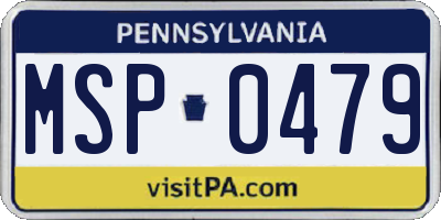 PA license plate MSP0479