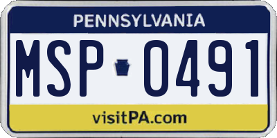 PA license plate MSP0491