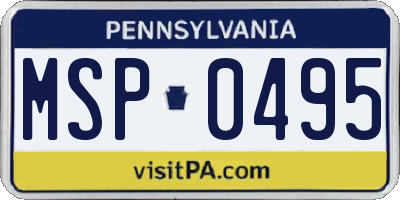 PA license plate MSP0495