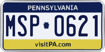 PA license plate MSP0621