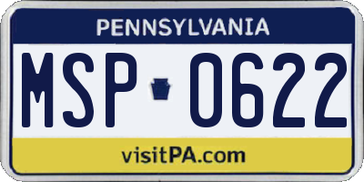 PA license plate MSP0622