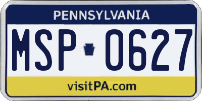 PA license plate MSP0627