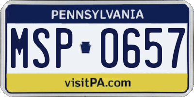 PA license plate MSP0657