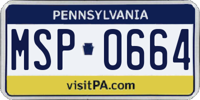 PA license plate MSP0664