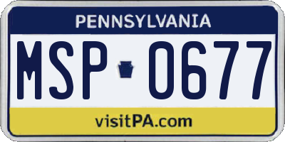 PA license plate MSP0677