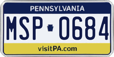 PA license plate MSP0684