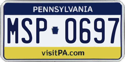 PA license plate MSP0697