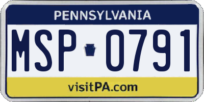 PA license plate MSP0791
