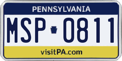 PA license plate MSP0811