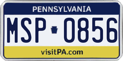 PA license plate MSP0856