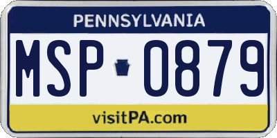 PA license plate MSP0879