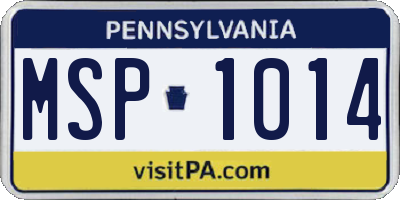 PA license plate MSP1014