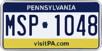 PA license plate MSP1048