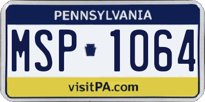 PA license plate MSP1064