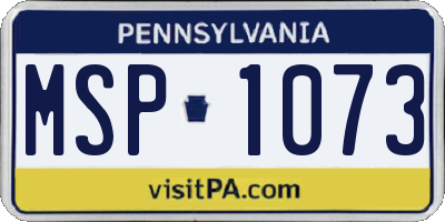 PA license plate MSP1073