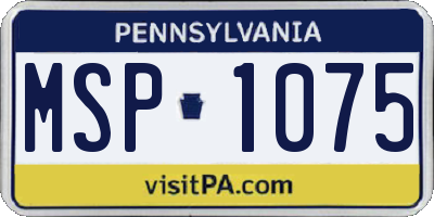 PA license plate MSP1075