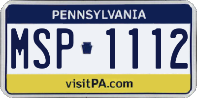 PA license plate MSP1112