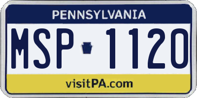 PA license plate MSP1120