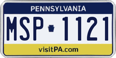 PA license plate MSP1121