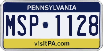 PA license plate MSP1128