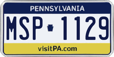 PA license plate MSP1129