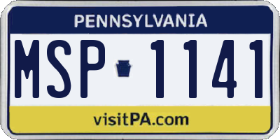 PA license plate MSP1141