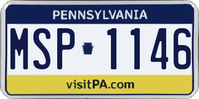 PA license plate MSP1146