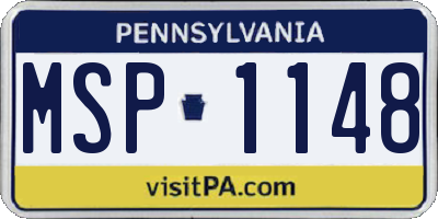 PA license plate MSP1148