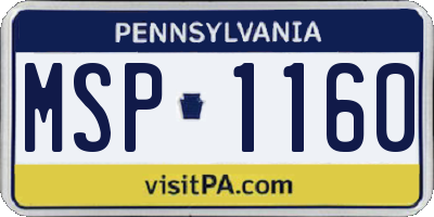 PA license plate MSP1160